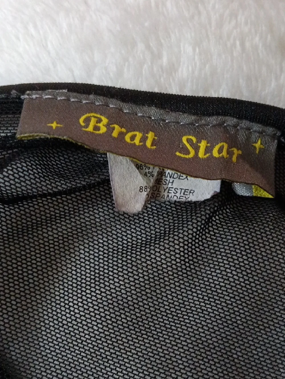 Brat‎ Star Black Sleeveless Mesh Yoke Camisole